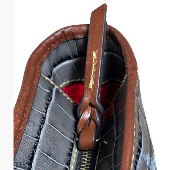 Dooney & Bourke Medium Gray Embossed Mock Croc Bag Tote EUC - Picture 13 of 14